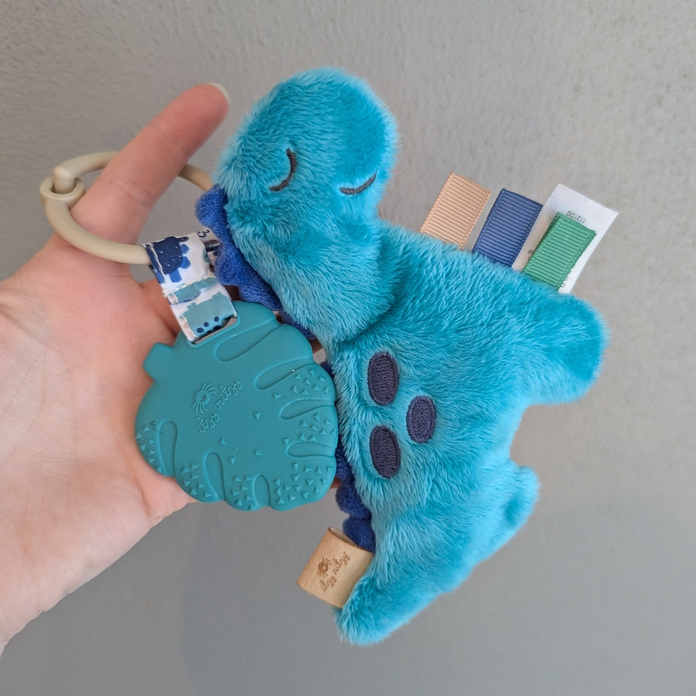 Itzy Ritzy Blue Dinosaur Plush with Teether - Picture 4 of 4